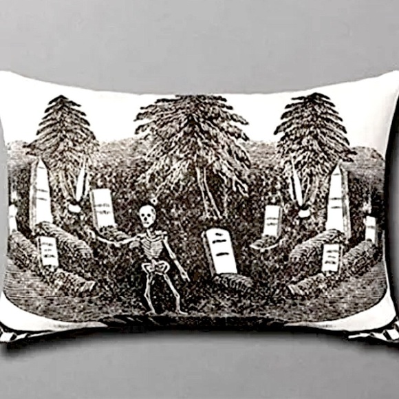 Threshold Other - JOHN DERIAN | NWT Graveyard Scene with Skeleton Pillow 12x18” SOLD OUT